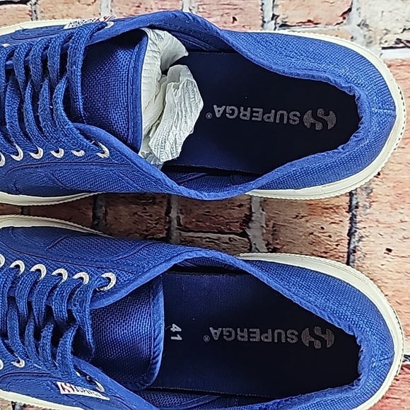 SUPERGA LOWTOP SHOES,  WOMANS SIZE 9.5 EUC BLUE/WHITE - Picture 9 of 11